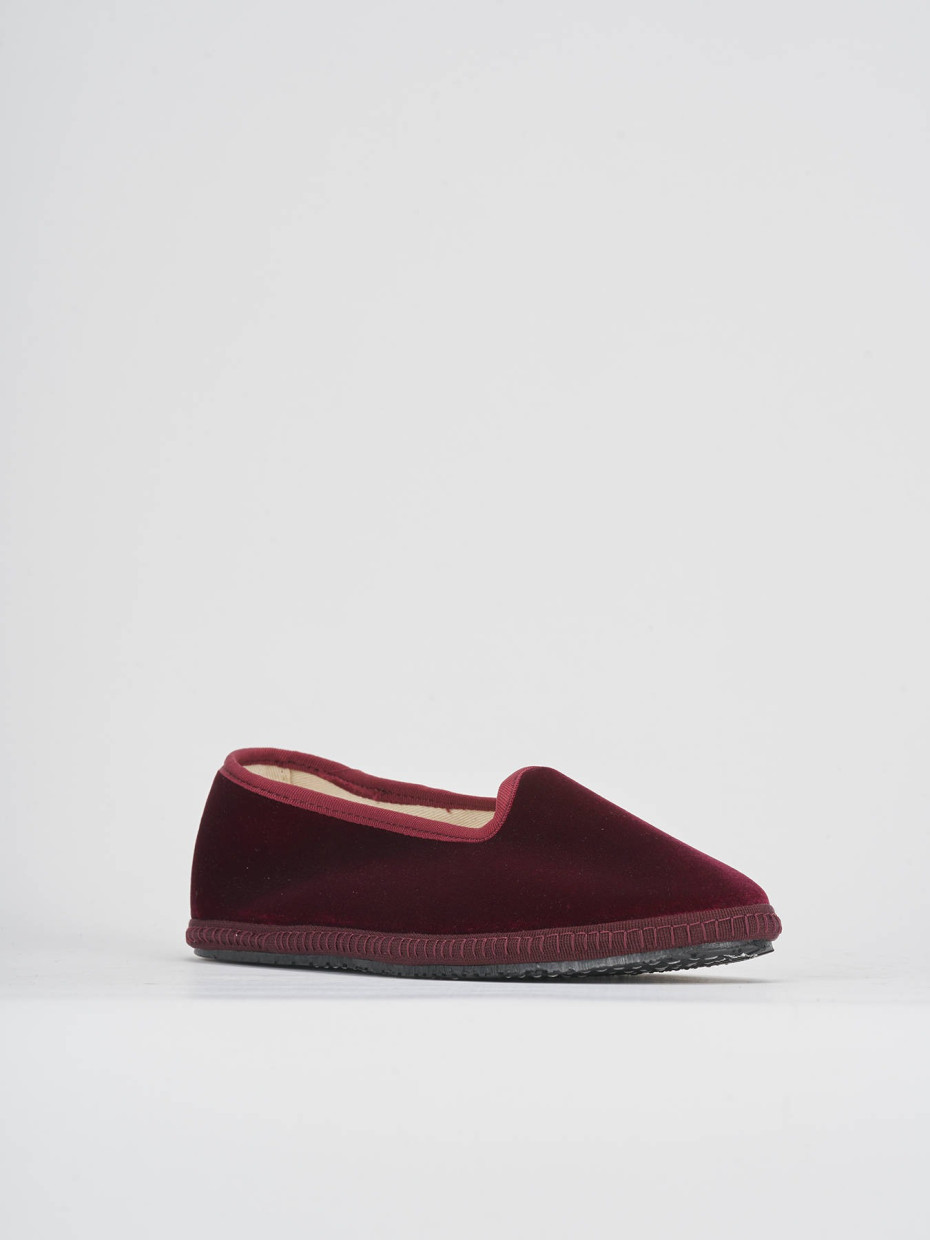 Ballerine tacco 1cm velluto rosso