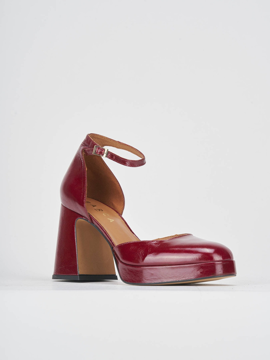 Décolleté e slingback tacco 9cm vernice bordo'