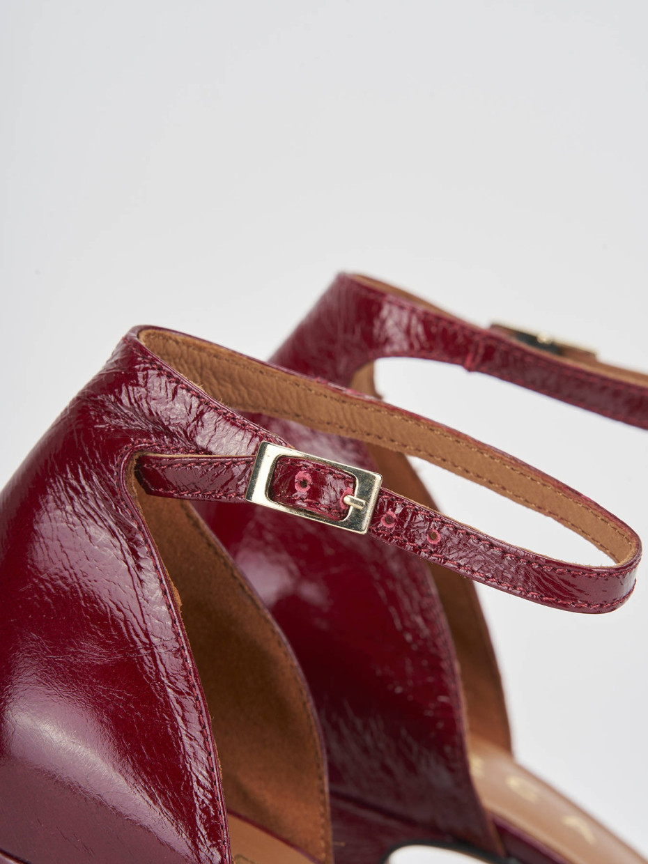 Décolleté e slingback tacco 9cm vernice bordo'