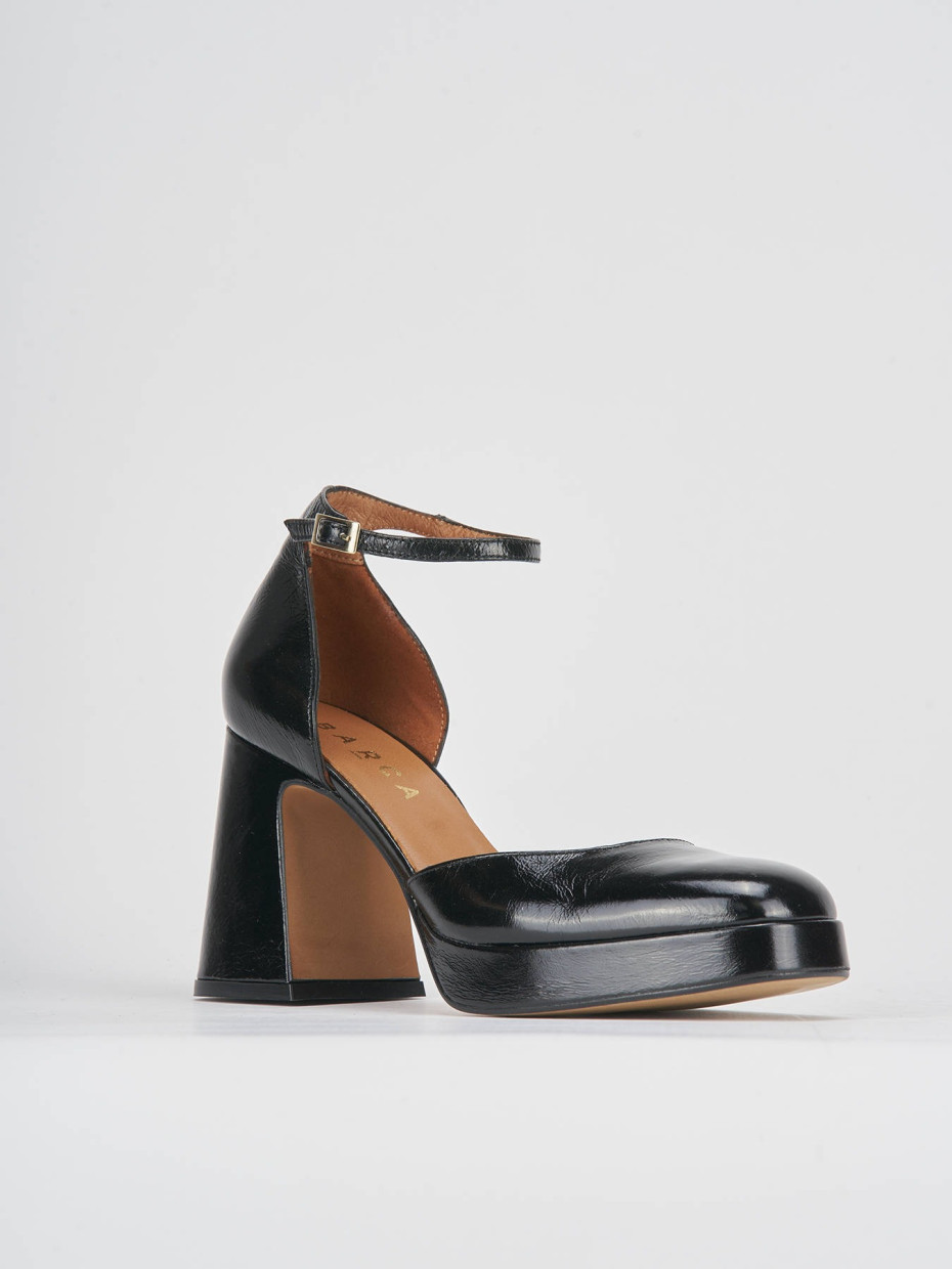 Décolleté e slingback tacco 9cm vernice nero