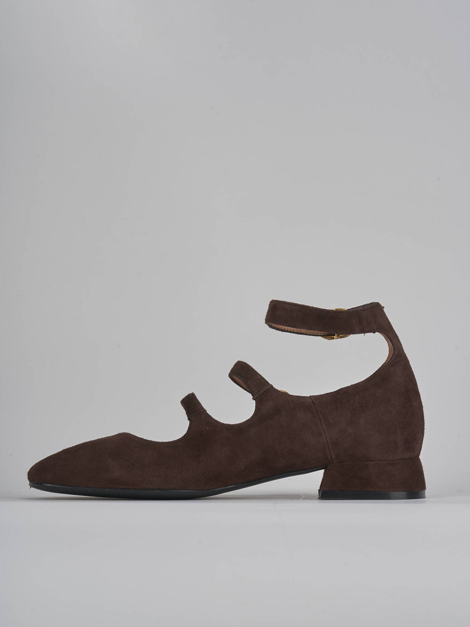 Décolleté e slingback tacco 3cm camoscio testa