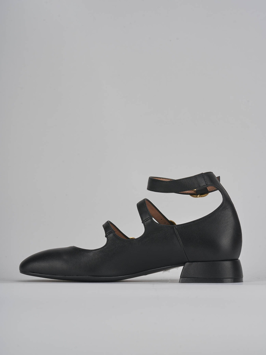 Décolleté e slingback tacco 3cm pelle nero