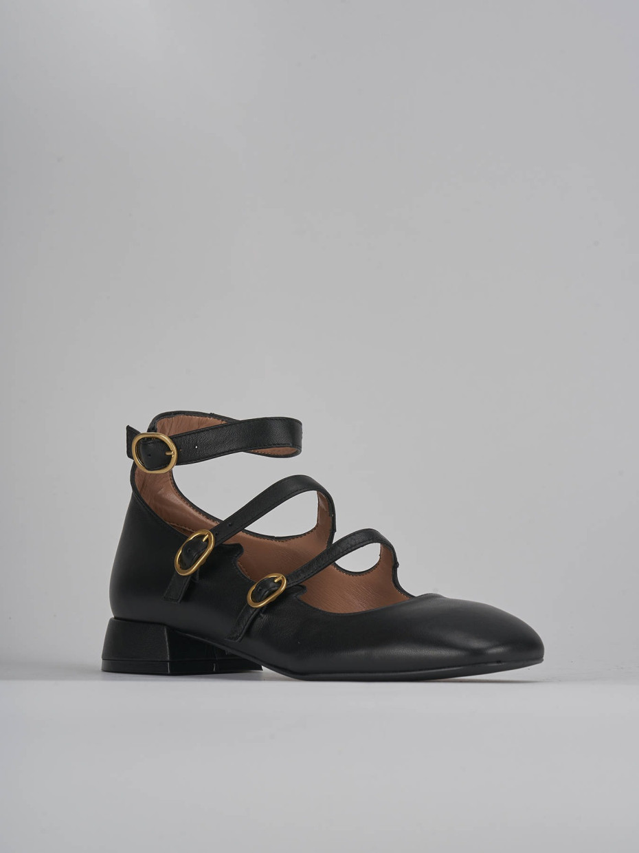 Décolleté e slingback tacco 3cm pelle nero