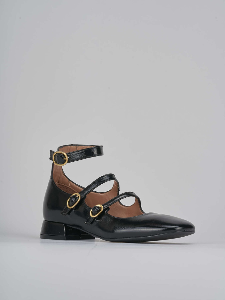 Décolleté e slingback tacco 3cm vernice nero