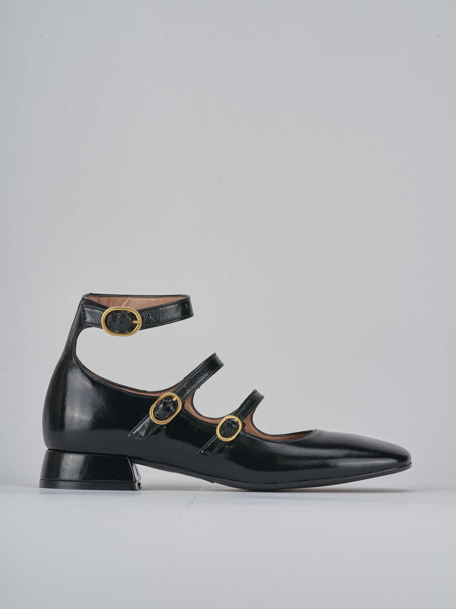 Décolleté e slingback tacco 3cm vernice nero