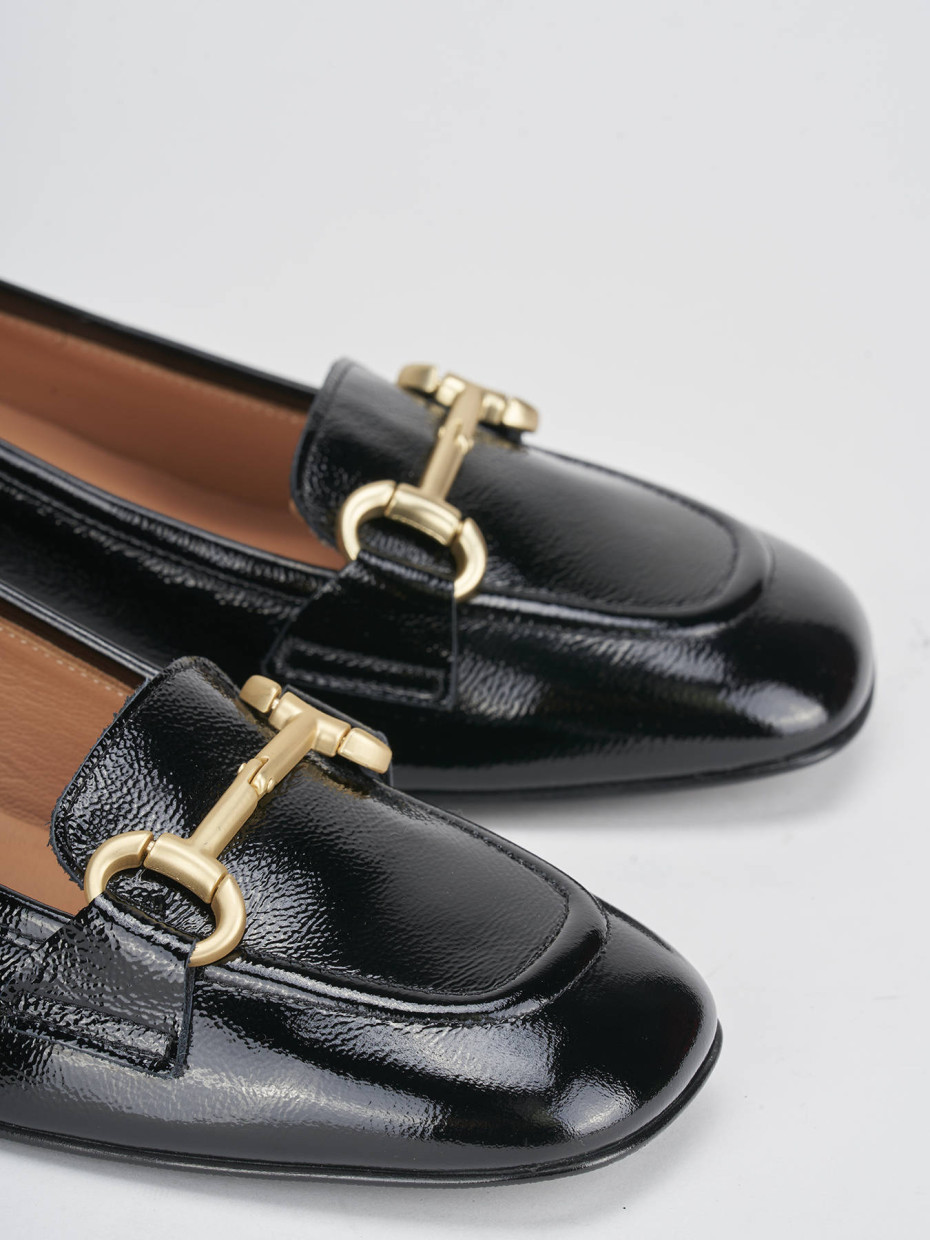 Mocassini tacco 3cm vernice nero