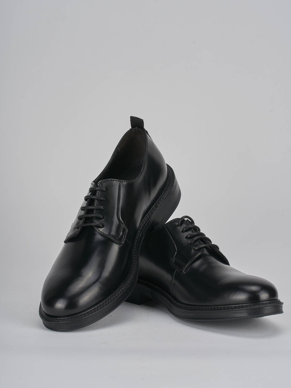 Lace-up shoes man black leather | Barca Stores