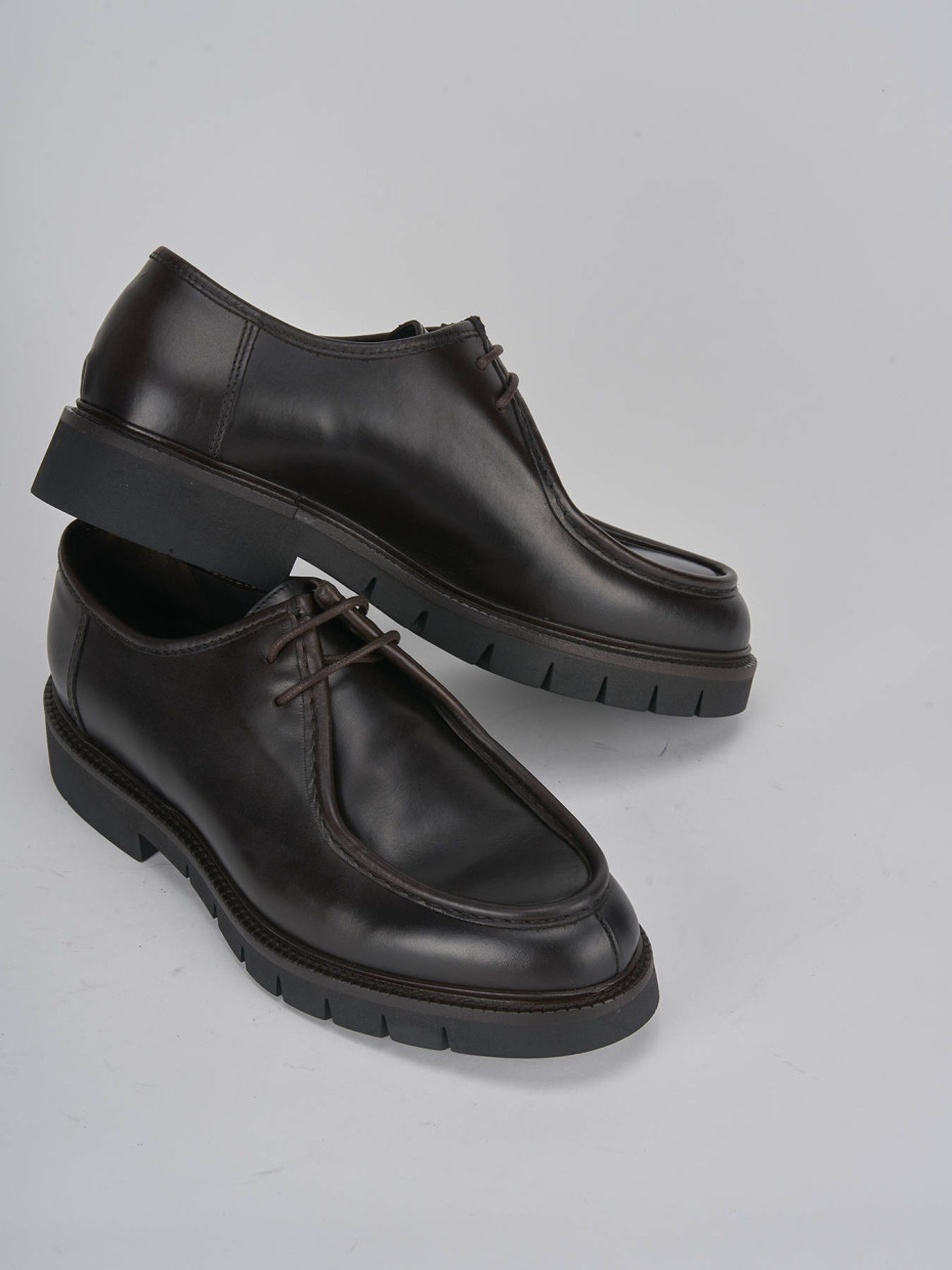 Lace-up shoes dark brown leather