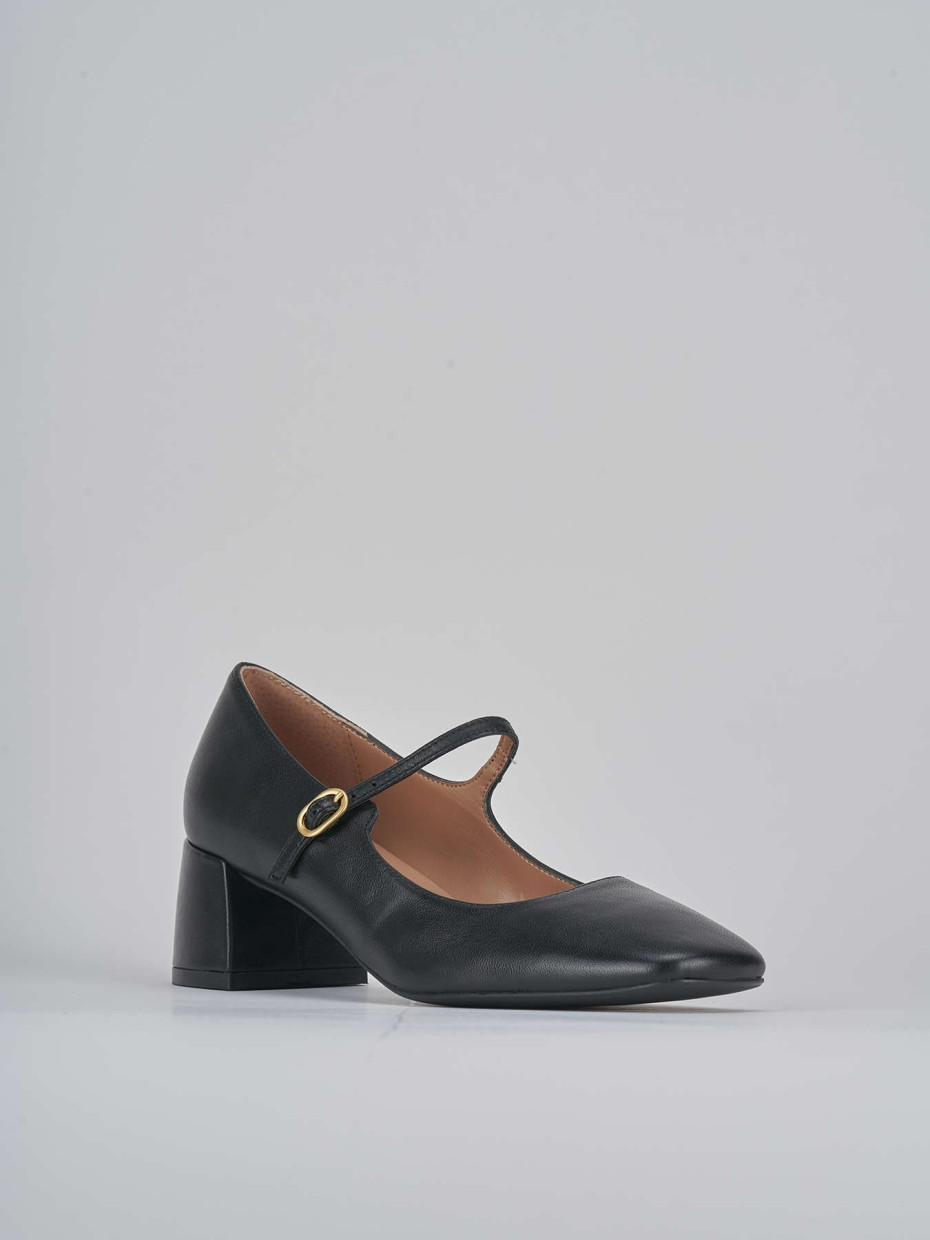 Décolleté e slingback tacco 5cm pelle nero