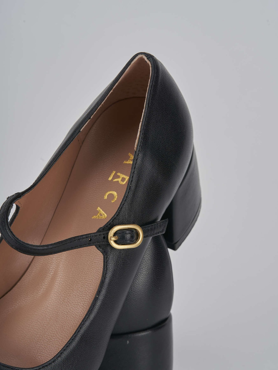 Décolleté e slingback tacco 5cm pelle nero