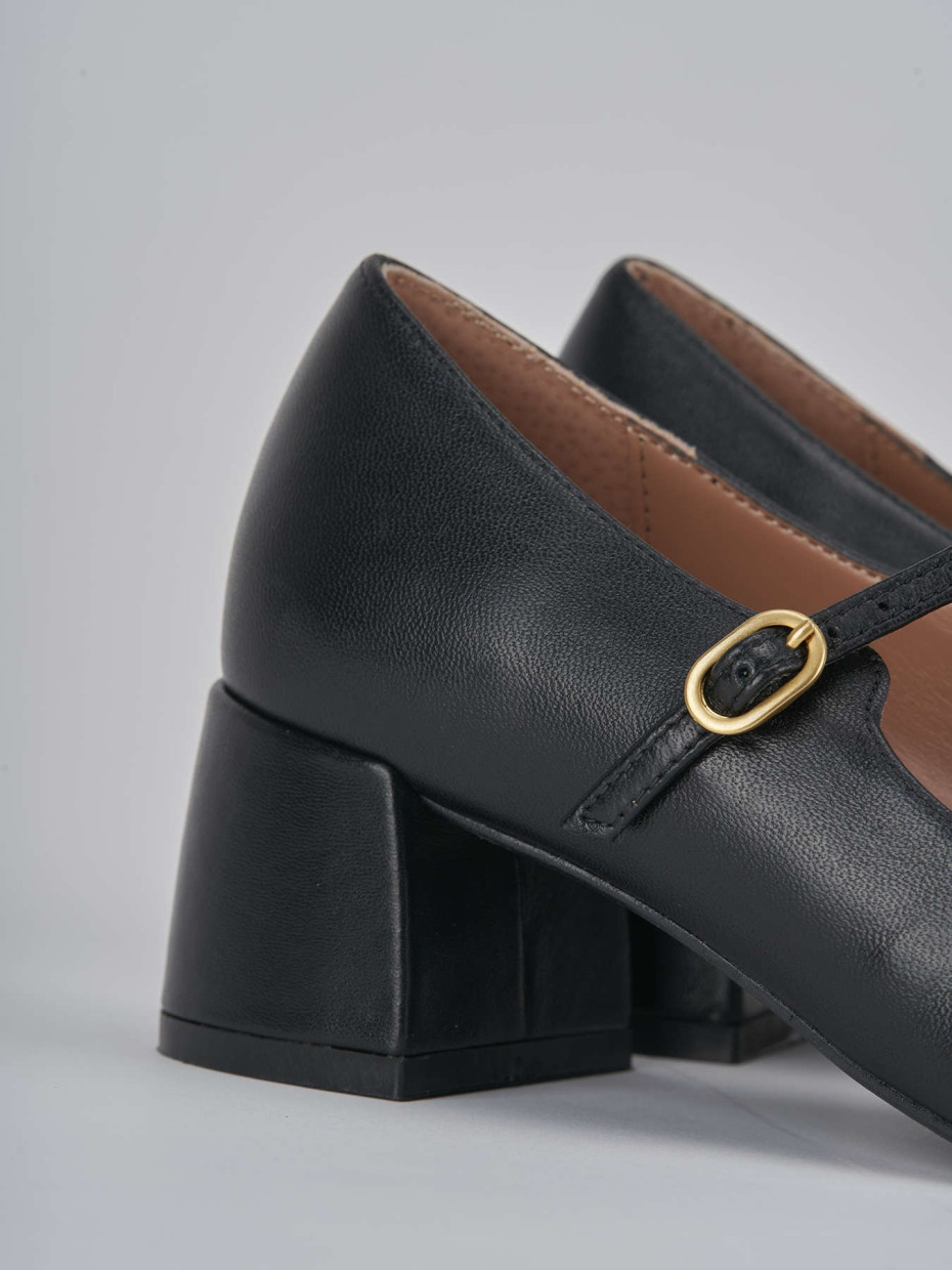 Décolleté e slingback tacco 5cm pelle nero