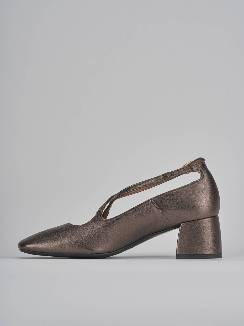 Décolleté e slingback tacco 5cm pelle testa