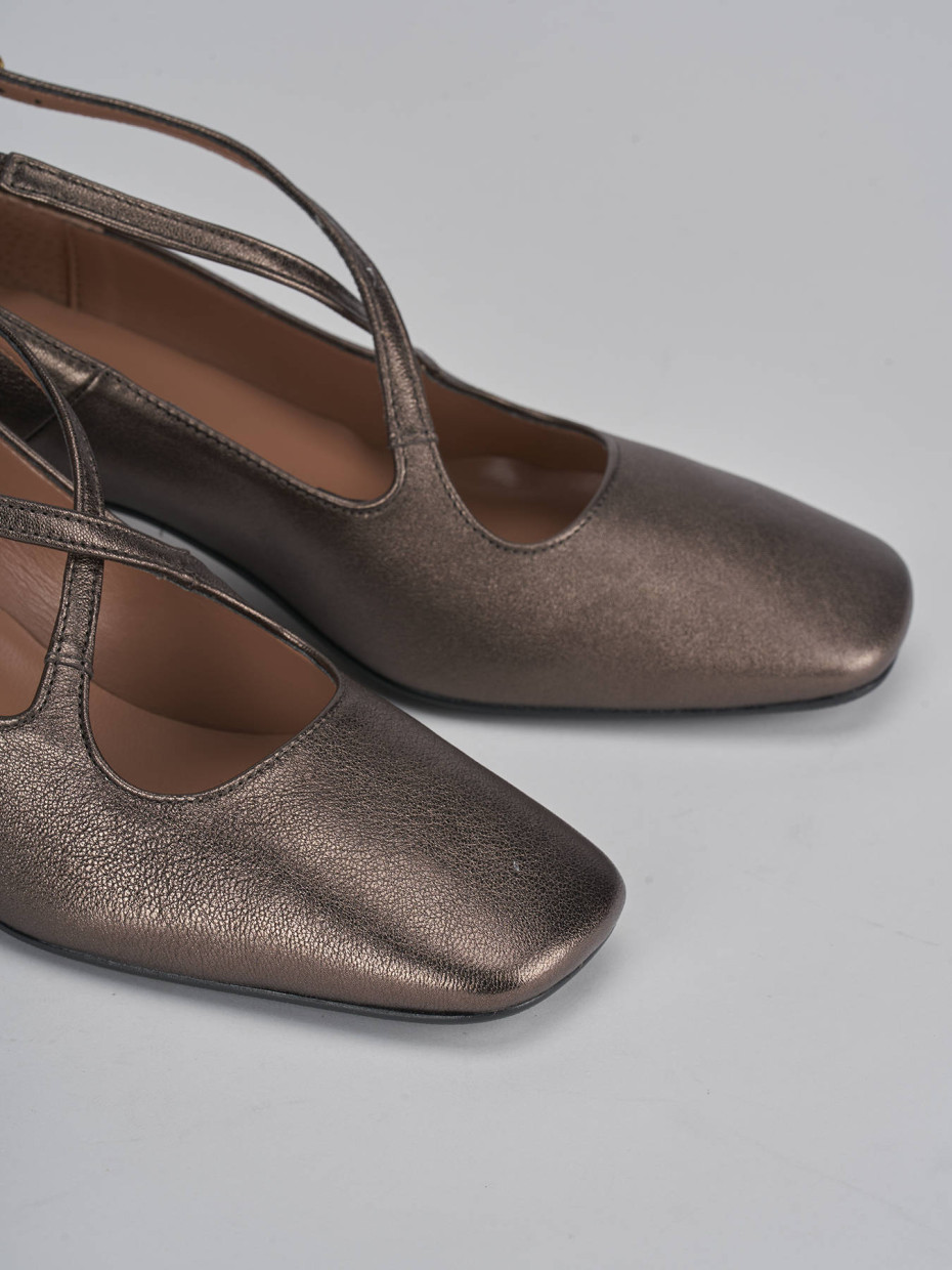 Décolleté e slingback tacco 5cm pelle testa