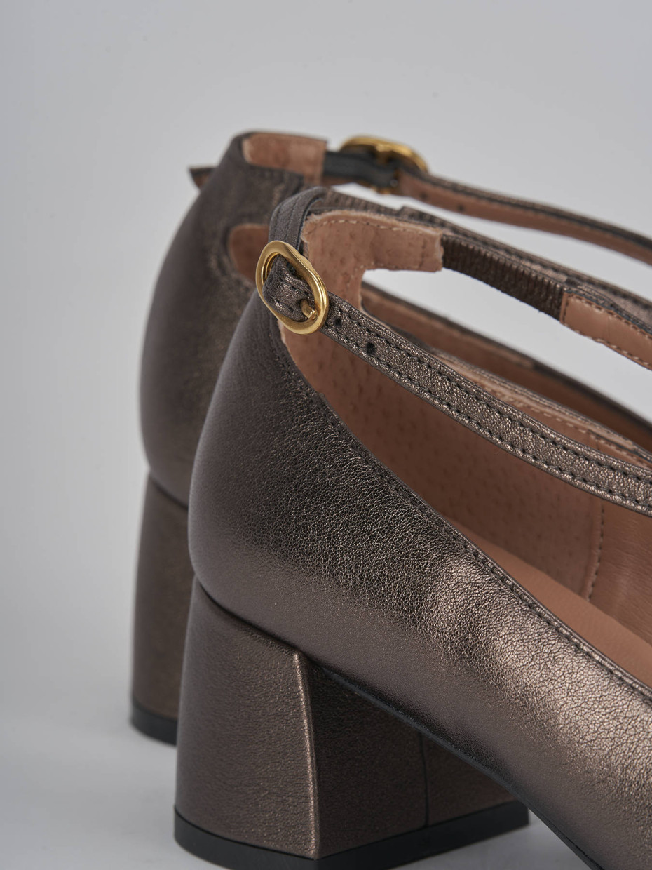 Décolleté e slingback tacco 5cm pelle testa