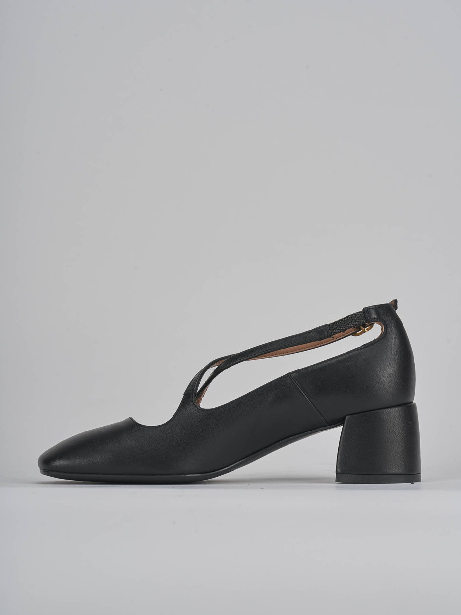 Décolleté e slingback tacco 5cm pelle nero