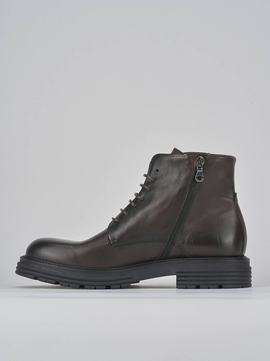 Combat boots dark brown leather