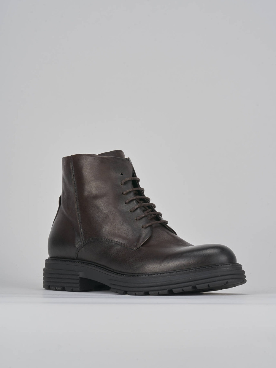 Combat boots dark brown leather