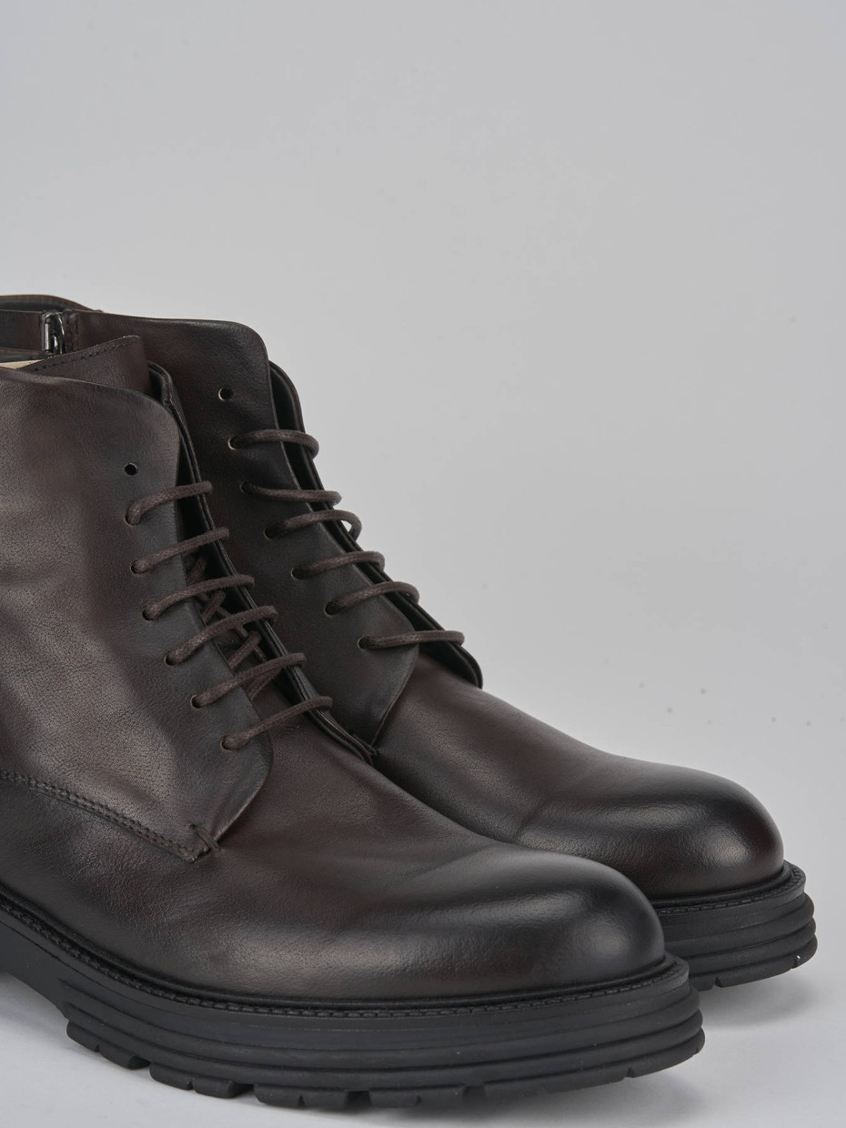 Combat boots dark brown leather