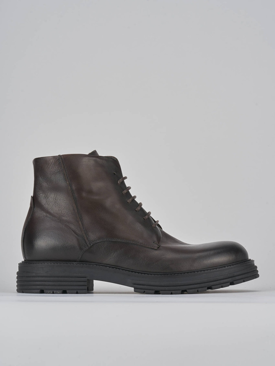 Combat boots dark brown leather