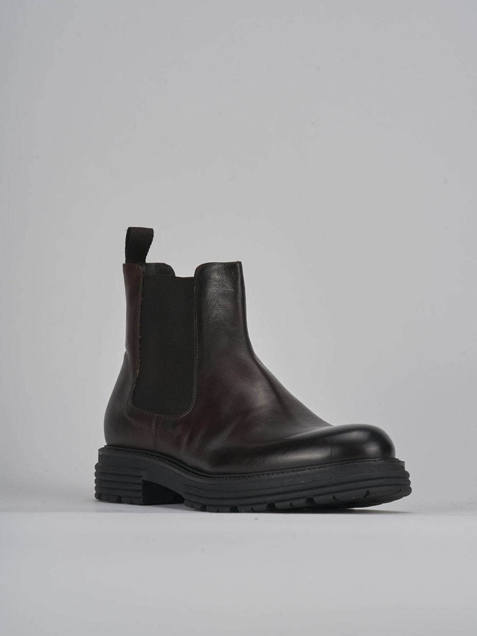 Ankle boots man heel 2 cm dark brown leather Barca Stores