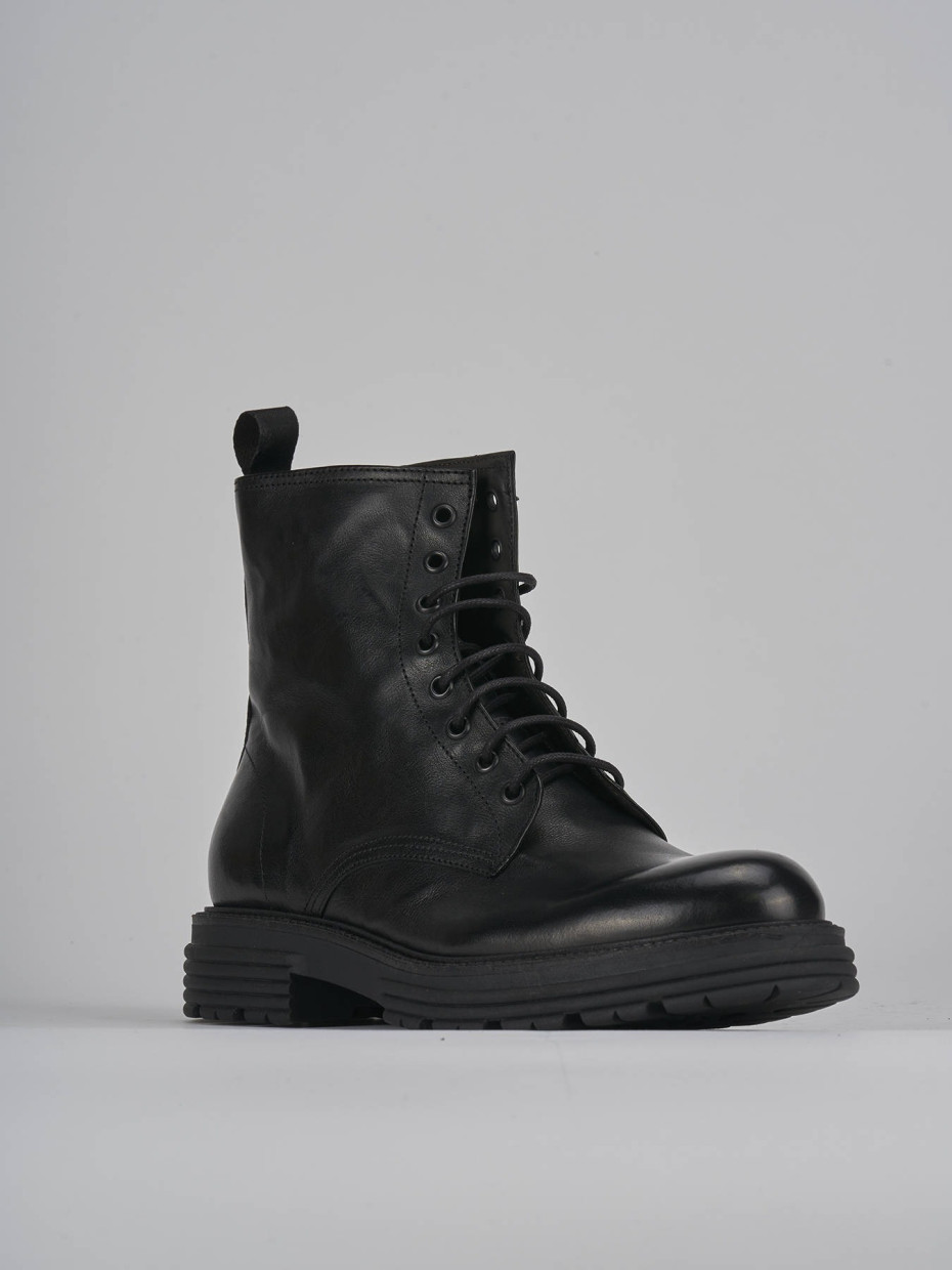 Combat boots black leather