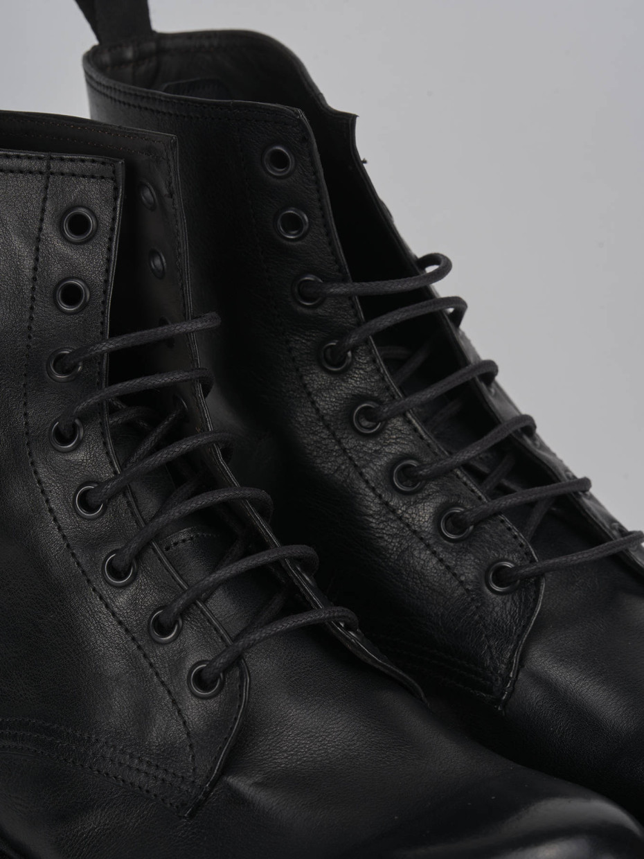 Combat boots black leather