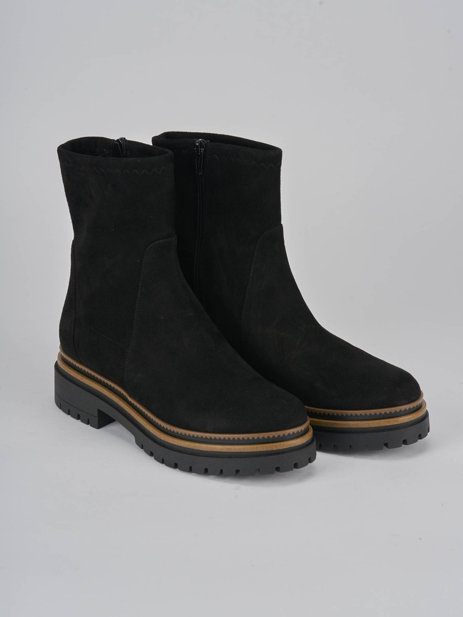 Low heel ankle boots woman heel 3 cm black suede Barca Stores