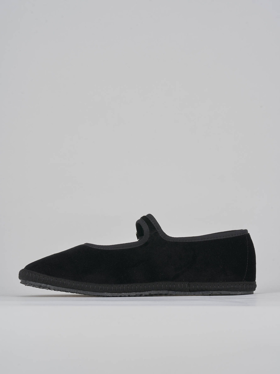 Ballerine tacco 1cm velluto nero