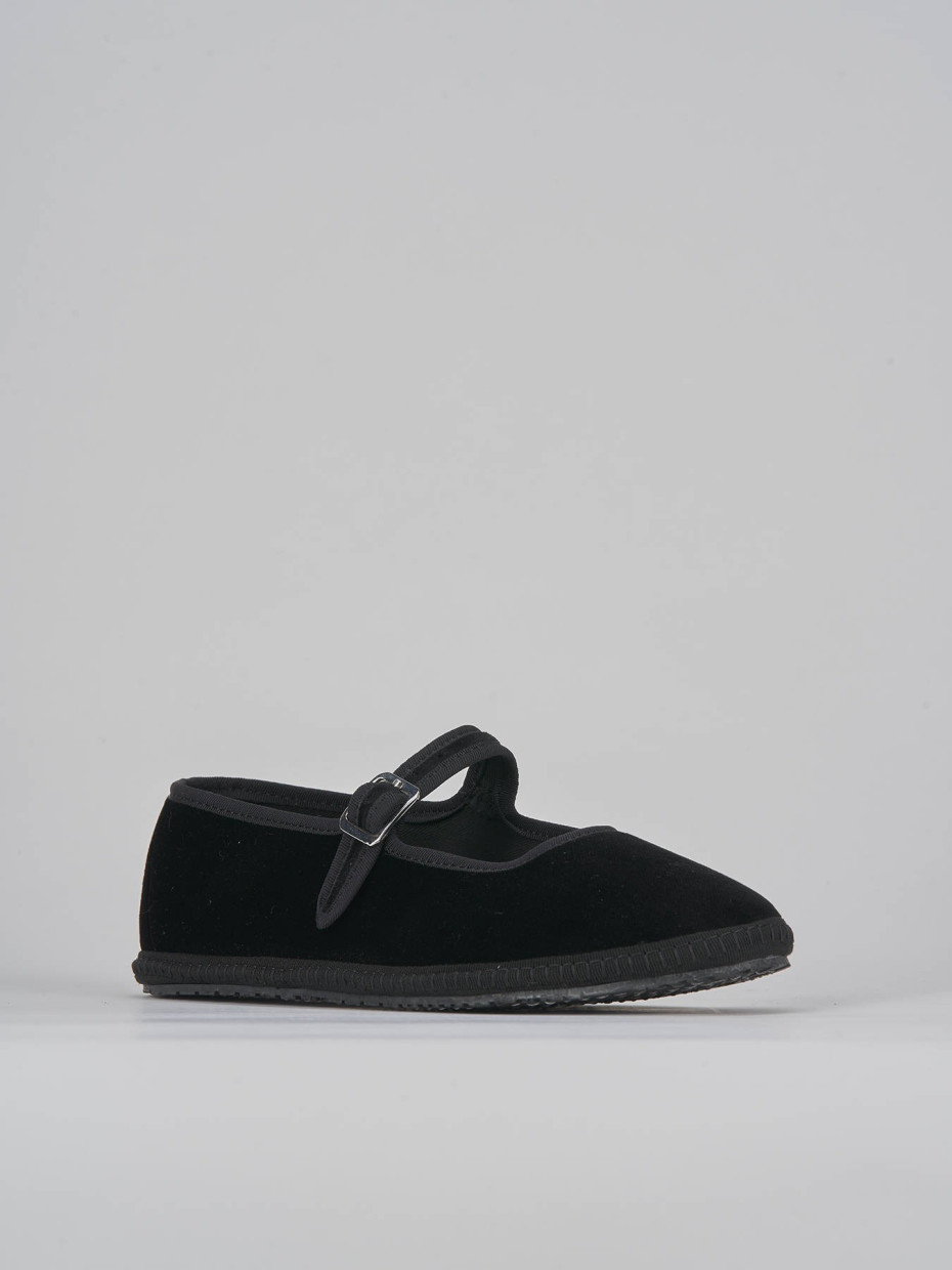 Ballerine tacco 1cm velluto nero