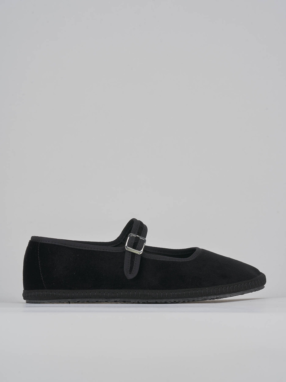 Ballerine tacco 1cm velluto nero