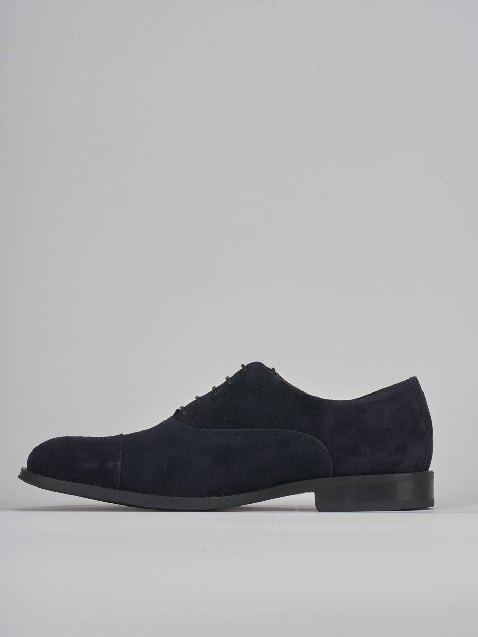 Lace-up shoes blu suede