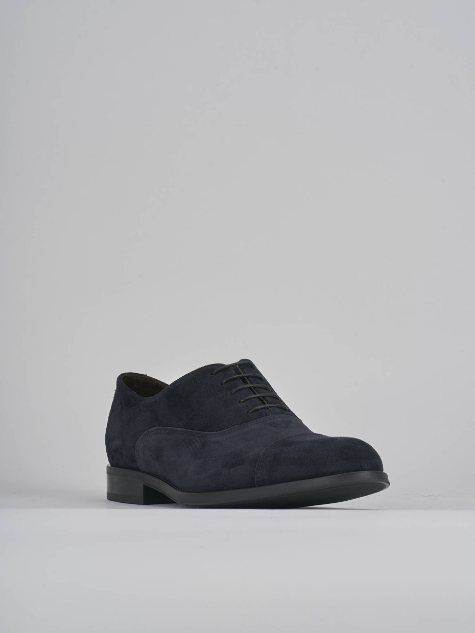 Lace-up shoes blu suede