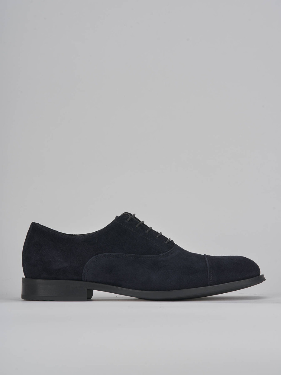 Lace-up shoes blu suede