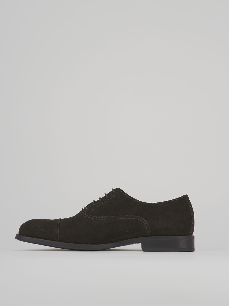 Lace-up shoes dark brown suede