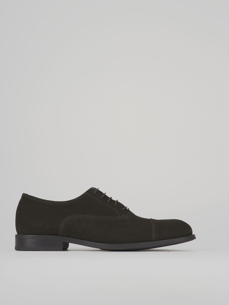 Lace-up shoes dark brown suede