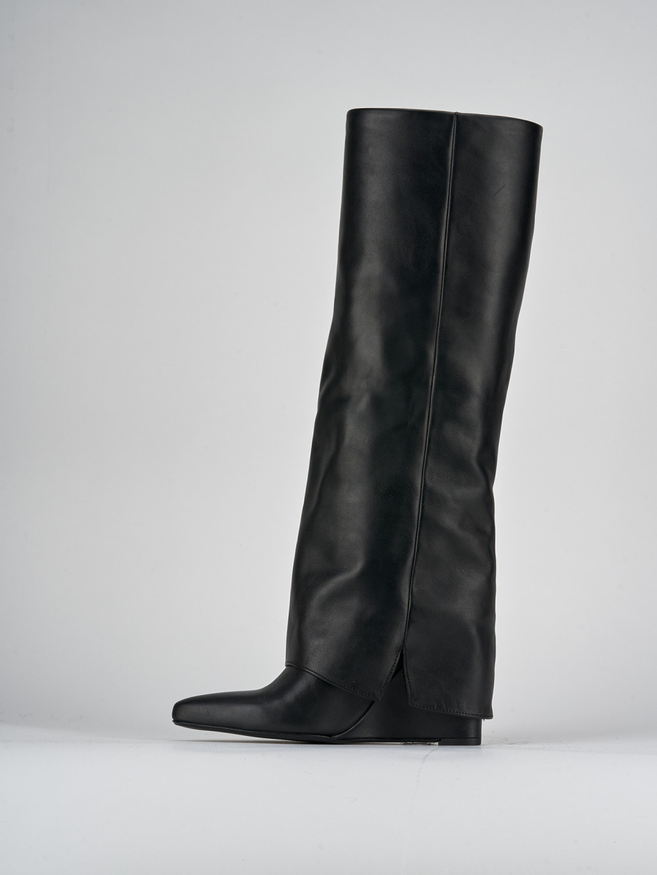 Stivali tacco 5cm pelle nero Barca Stores