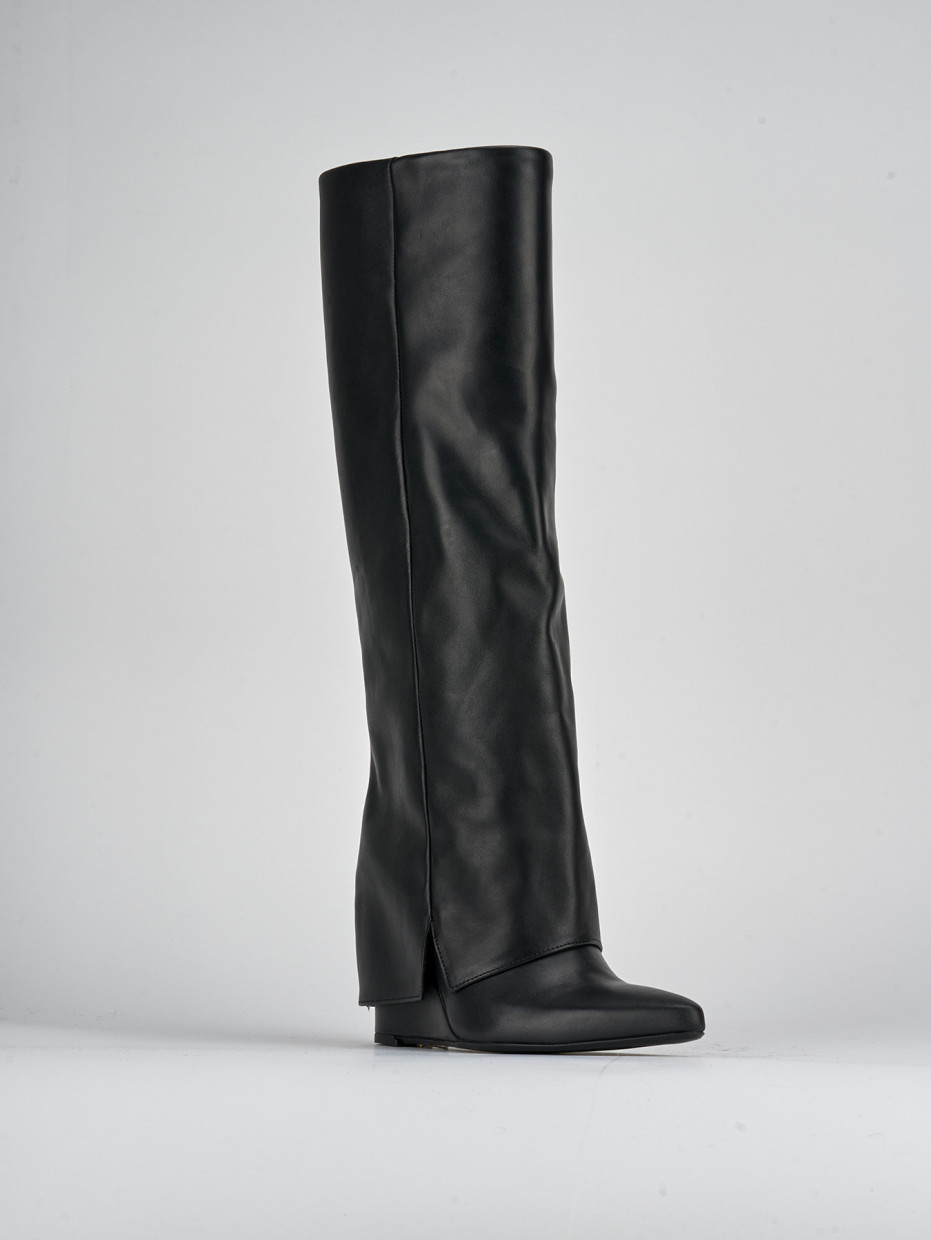 Stivali tacco 5cm pelle nero Barca Stores