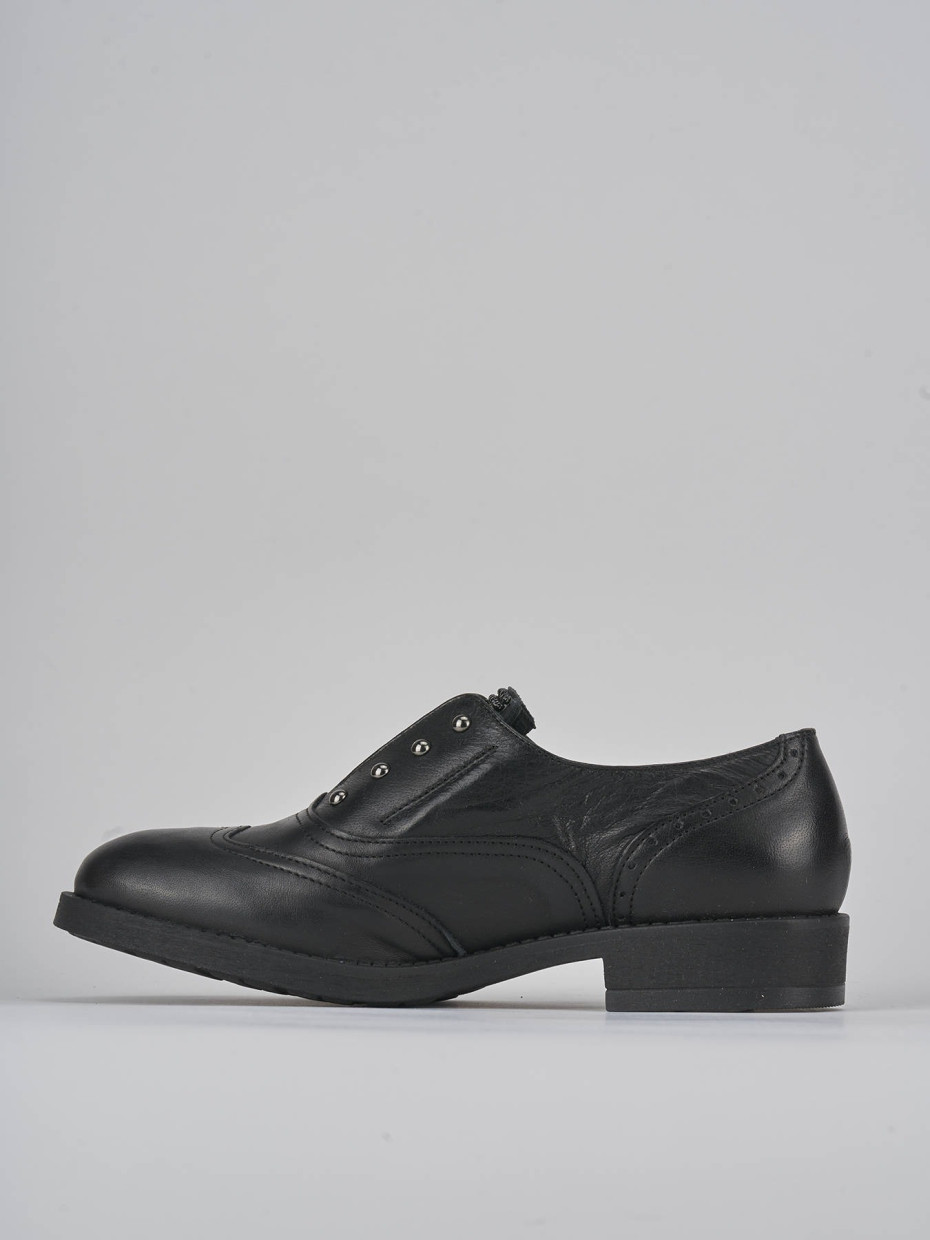 Stringate tacco 2cm pelle nero