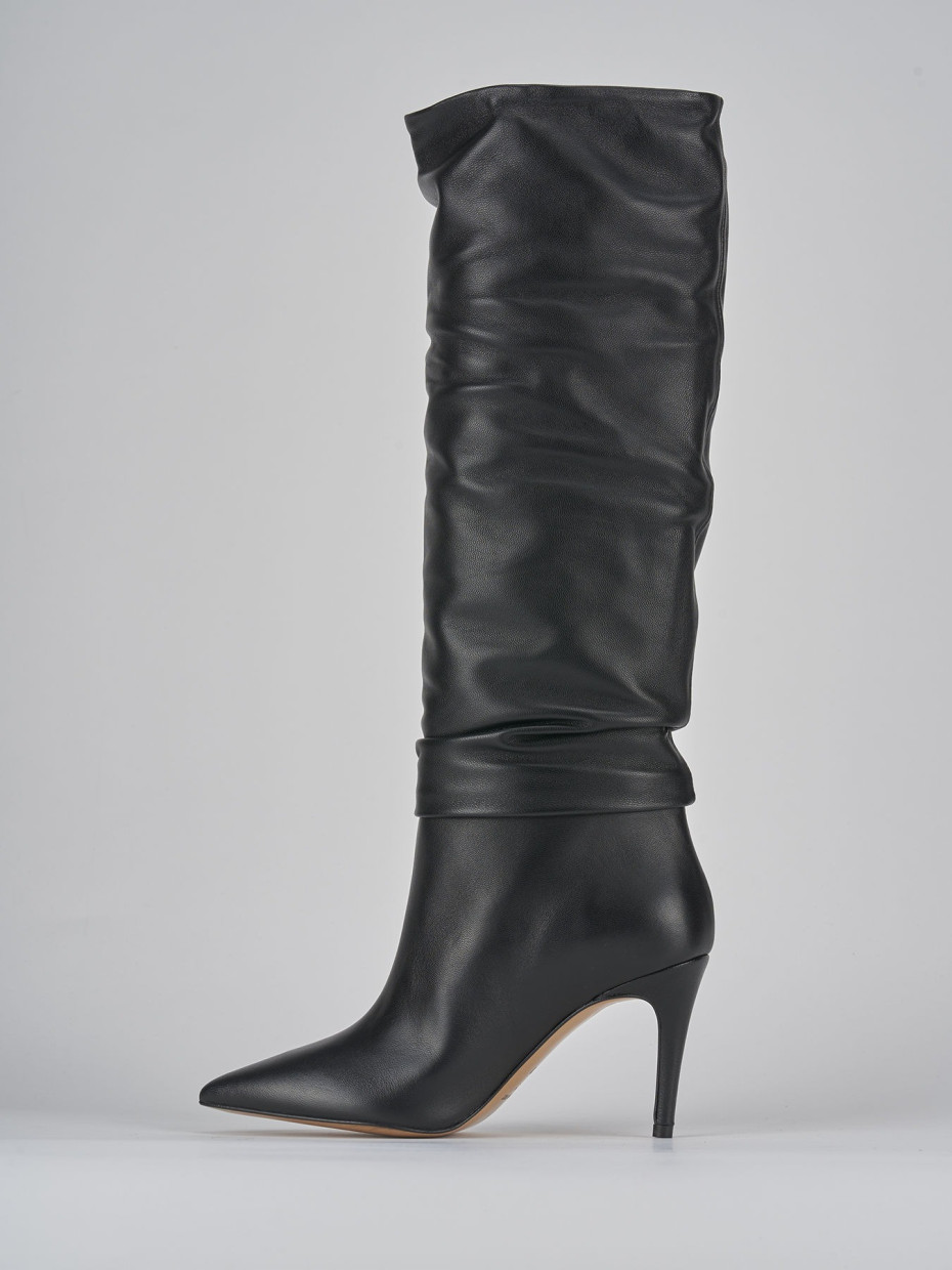 Stivali tacco 9cm pelle nero