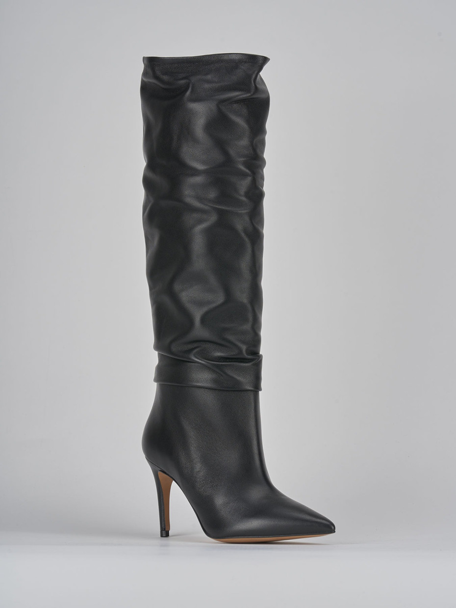Stivali tacco 9cm pelle nero