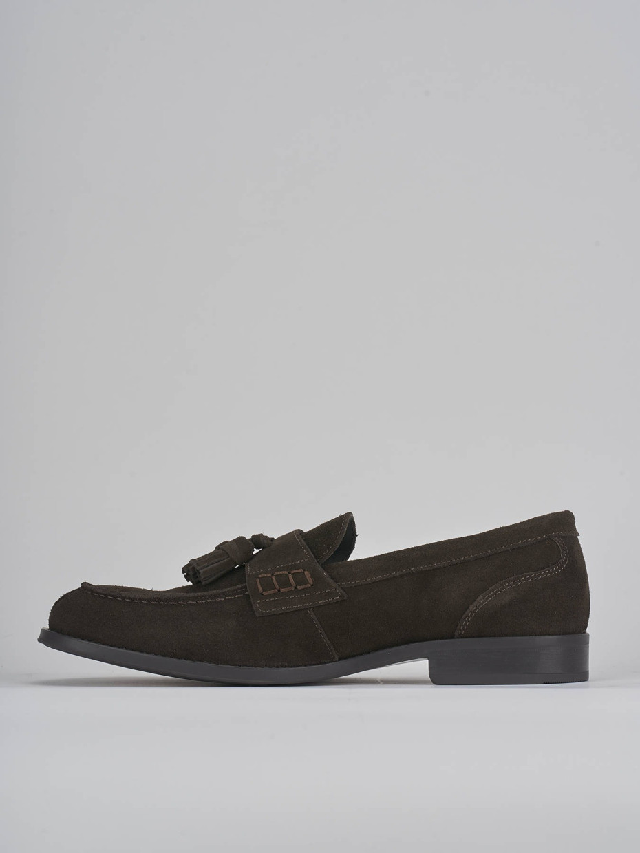 Loafers dark brown suede