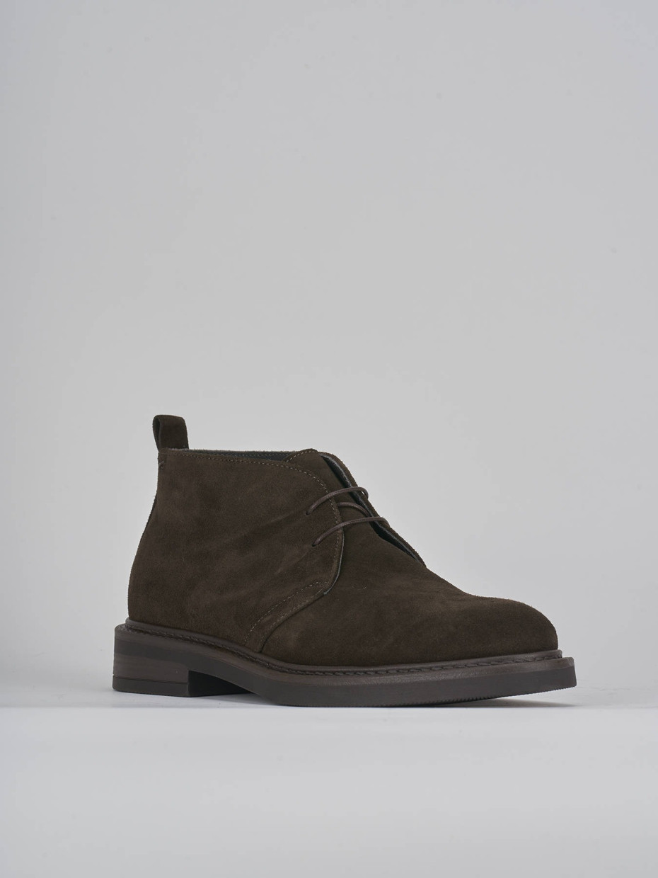 Combat boots dark brown suede