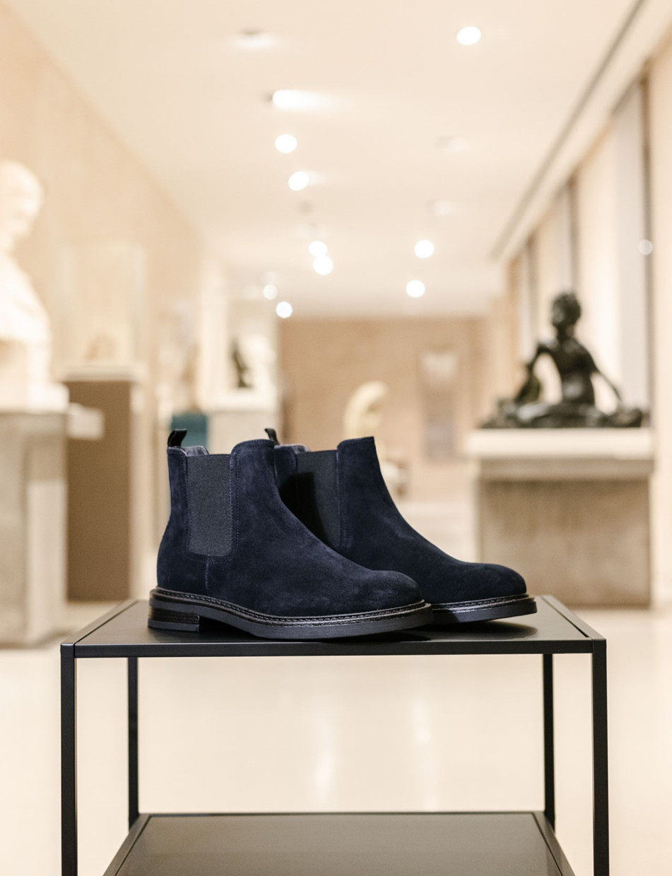 Ankle boots blu suede