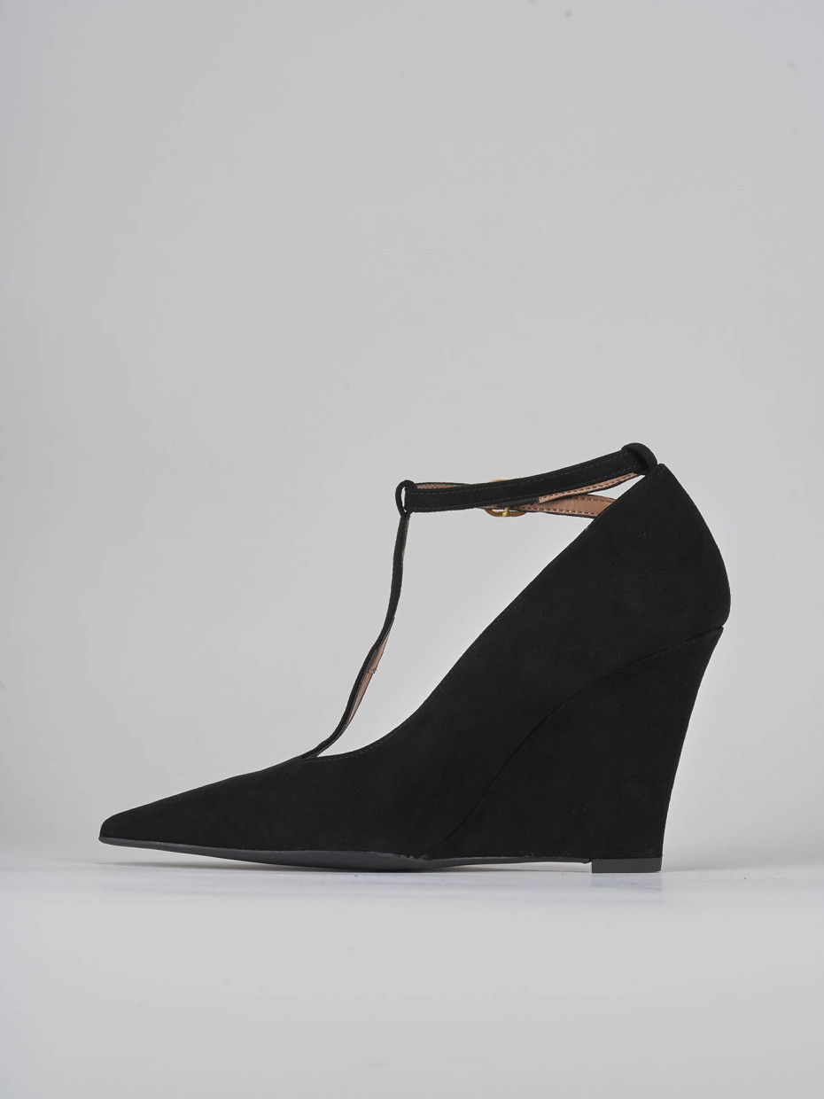 Décolleté e slingback tacco 9cm camoscio nero
