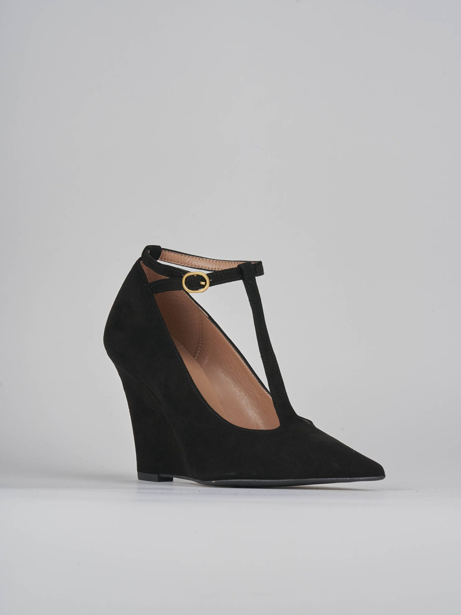 Décolleté e slingback tacco 9cm camoscio nero