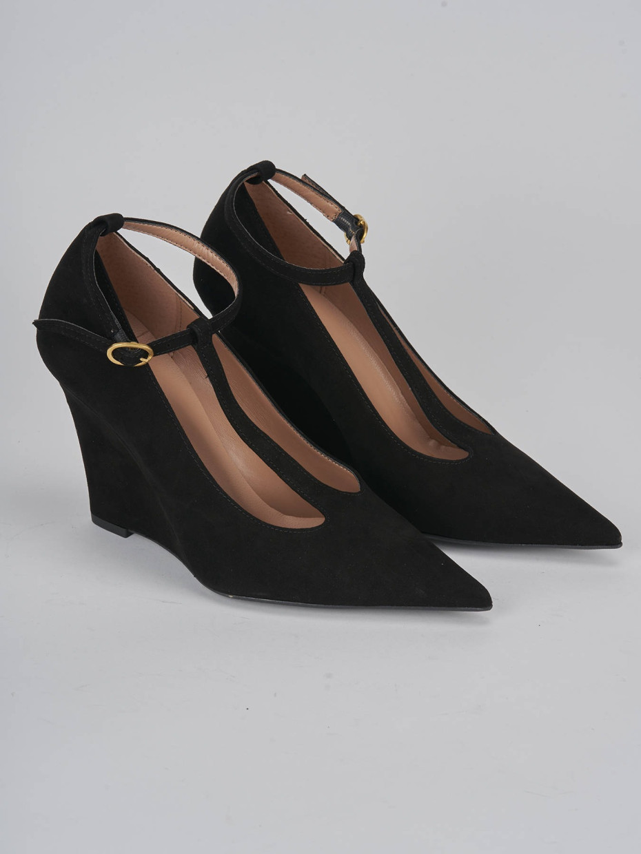 Décolleté e slingback tacco 9cm camoscio nero