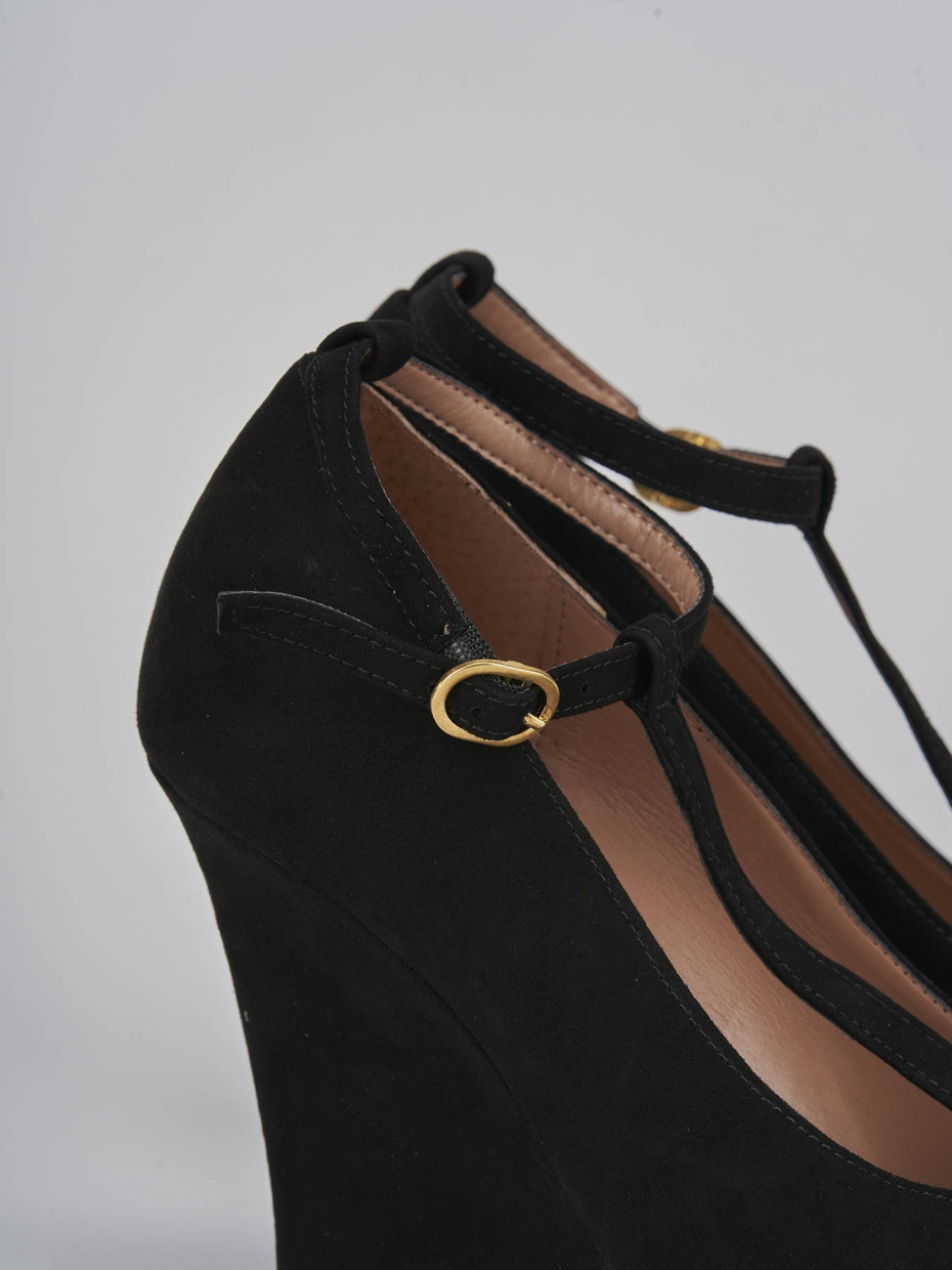 Décolleté e slingback tacco 9cm camoscio nero
