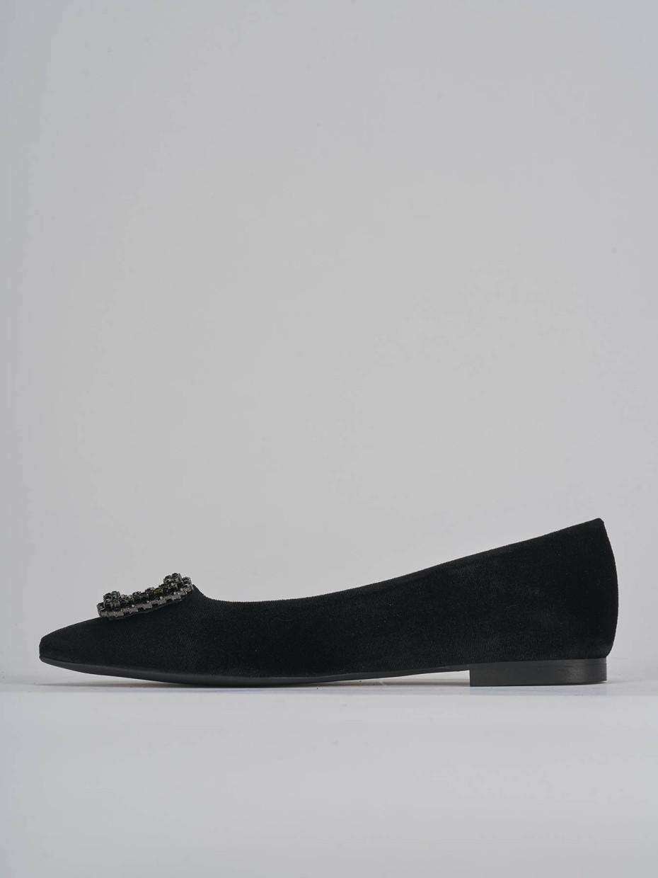 Ballerine tacco 1cm velluto nero