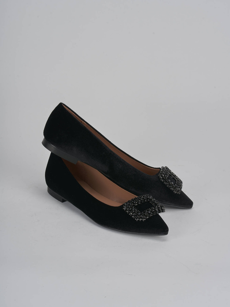 Ballerine tacco 1cm velluto nero