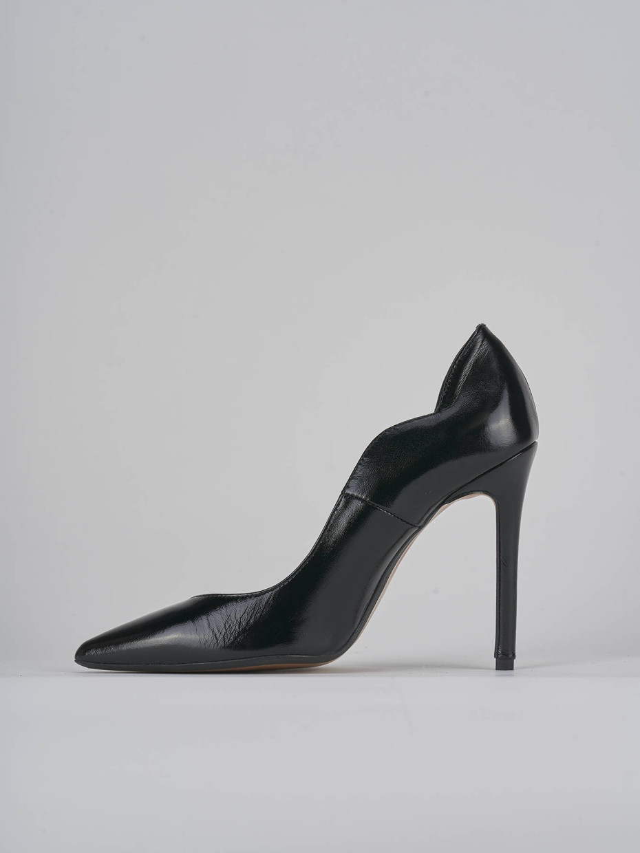 Décolleté e slingback tacco 10cm pelle nero